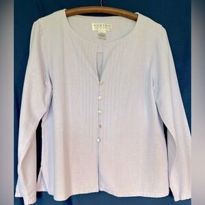 Norton Studio, Medium, Lavender Linen blouse